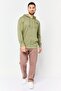 Men Brand Logo Long Sleeve Full Zip Hoodie, Sage Green - 3