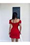 Women's Short Sleeved, Front Ruched, Lined, Premium Quality Design, Above the Knee, Summer Aerobic Dress - 7