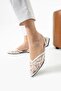 Mesh Lace Embroidered Low Heel Jurdan Bottom Back Elastic Detail Pointed Toe Women's Shoes - 4