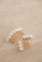 2-Piece Gold Pin Buckle, Engagement-Wedding Wedding Hair Accessory, Rose-Shaped Pearl Comb Buckle (4 cm) - 3