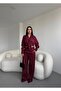 Women's Jacquard Draped Fabric Shirt and Trousers Set