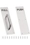 GINZER Stainless Steel Door Handle, Aluminum Alloy Pull and Push Plate Commercial Silver Heavy Duty - 2