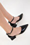 Black Patent Leather Women's Classic Heeled Shoes 20283 - 3