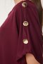 Women's Burgundy Button Detailed Summer Knitted Dress Zv00291 - 5