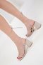 Beige Patent Leather Women's Classic Heeled Shoes 20281 - 3