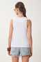 Women's White Frilly Transparent Knitted Blouse Ub00380 - 5