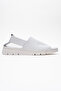LONDOİ White Skin Genuine Leather Elastic Women's Sandals - 6