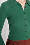 Emerald Green Button Detailed Fitted Crop Polo Neck Ribbed Stretchy Knitted Blouse TWOAW22BZ0522 - 2