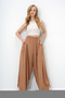 Women's Milk Coffee Double Pocket Draped Loose Cut Woven Pants Alc-X13879 - 3