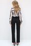 Women's Black Double Pocket Pleated Waist Belted Straight Fit Trousers ALC-X8177 - 6