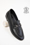 Black Genuine Leather Women's Loafer Shoes 20562 - 6