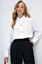 White Heart Button Oversize Poplin Shirt Alc-X13935