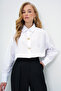 White Heart Button Oversize Poplin Shirt Alc-X13935 - 2