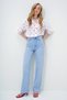 Women's Light Blue High Waist Palazzo Jean Trousers Alc-X13307 - 3