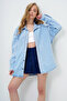 Light Blue Snap Closure Oversize Me Alc-X13950 - 2