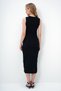 Women's Black Deep V-Neck Accessory Front Slit Ottoban Dress Alc-X13966 - 7