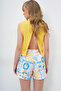 White Double Pocket Multi Patterned Self-Tie Beach Shorts Alc-X14135 - 7