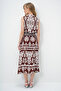 Ecru Brown Judge Collar Front Buttoned Zero Sleeve Woven Summer Dress Alc-X14088 - 7