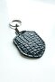 Genuine Leather Keychain Black Python Printed - 4