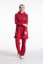 Women's Light Red Hooded Glitter Stripe Tracksuit Set