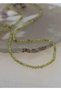 Peridot Stone Thin Natural Stone Necklace 2mm - 3