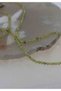 Peridot Stone Thin Natural Stone Necklace 2mm - 4