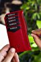 Unisex Red Blush Genuine Leather Zippered Card Holder Wallet - 5