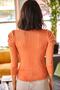 Women's Onion Skin Square Neck Ribbed Three Quarter Sleeve Knitwear Blouse BLZ-19001598 - 6