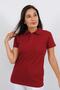 Women's Polo Neck Claret Red T-shirt