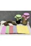 50 Pieces Mixed Color Gingham Jar Lid Cover and Beaded Binding Rope