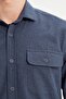 Indigo Regular Fit Çift Cep Kapaklı Dokulu Kışlık Ceket Gömlek TMNAW22GO0350 - 7