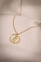 Gold Necklace with White Enameled Owl Figure