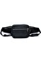 Unisex Black Leather Waist Shoulder Bag - 2