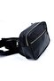 Unisex Black Leather Waist Shoulder Bag - 3