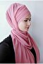Women's Hijab Three-Stripe Ready Modern Shawl Dried Rose - 4