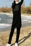 Women's Stoned Black Hijab Tracksuit Set - 5
