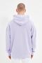 Lila Oversize/Geniş Kesim Kapüşonlu İçi Polar/Sıcak Tutan Sweatshirt TMNAW21SW2005 - 7