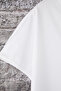Beyaz V Yaka Uzun Boy Büyük Beden T-shirt TBBSS25BF00073 - 7