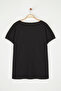 Siyah V Yaka Uzun Boy Büyük Beden T-shirt TBBSS25BF00073 - 8