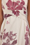 Cream Floral Print Waist Opening Lined Chiffon Woven Maxi Flight Flight Dress Twoss25El00731 - 3