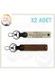 Set of 2 Keychains with Drivers of the Roads, Name Plate and B Rh + Blood Group Written, Light Brown-S Coffee