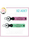 Green-Pink, Speed Sevene Special, 2-Piece Keychain Set with Name Plate and B Rh (-) Blood Type Written, Gift