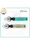 Exclusive for Motorcycle Lovers, 2 Keychains with Name Plate and 0 - Blood Type Written, Milk Coffee-Turquoise