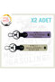 Custom for Biker Friends, Gift of 2 Keychains with Name Plate and B Rh (+), Purple Violet-S Coffee