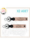 Yavruağzı, Special for Biker Style, Meaningful Gift with Name Plate and 0 Rh (-) Lettering, Leather X2 Keychain Set