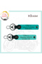 K Turquoise-Turquoise, Motorcycle Lovers, Name Plate and 0 (Rh) - Blood Group Written 2-Piece Keychain Set