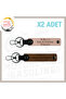 Yavruağzı-Light Brown, Motorcyclist Style Custom Name Plate and B Rh (+) Blood Group Lettering 2-Piece Keychain