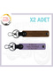 Light Brown-Violet, to Biker Friends, Custom 2-Piece Keychain with Name Plate and B Rh (+) Blood Group Lettering