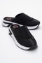 Glea Black Stone Mesh Closed Toe Women's Slippers