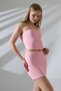 Women's Pink Cropped Skirt Suit Msc400 - 4